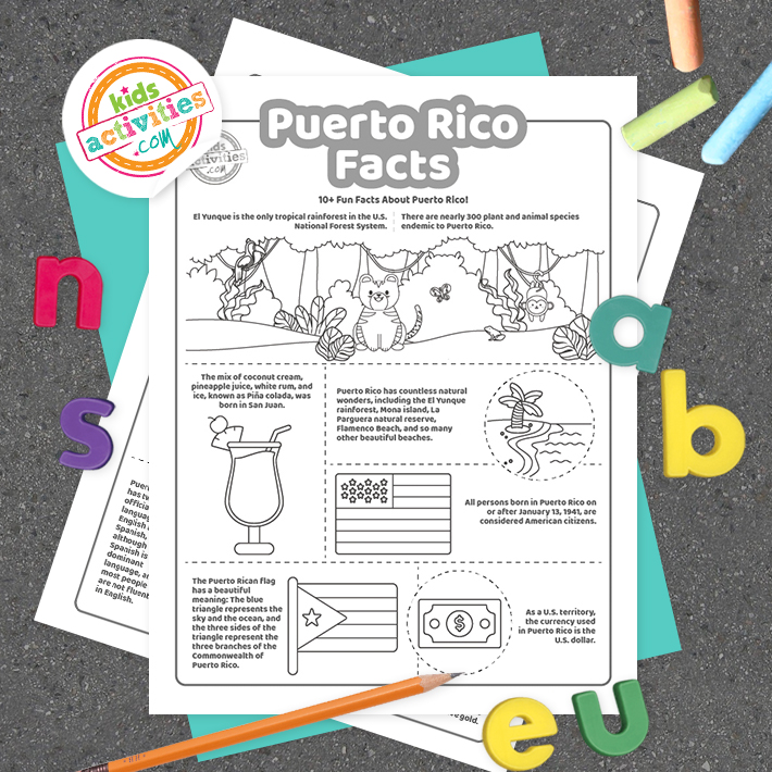 Fun puerto rico facts coloring pages kids activities blog