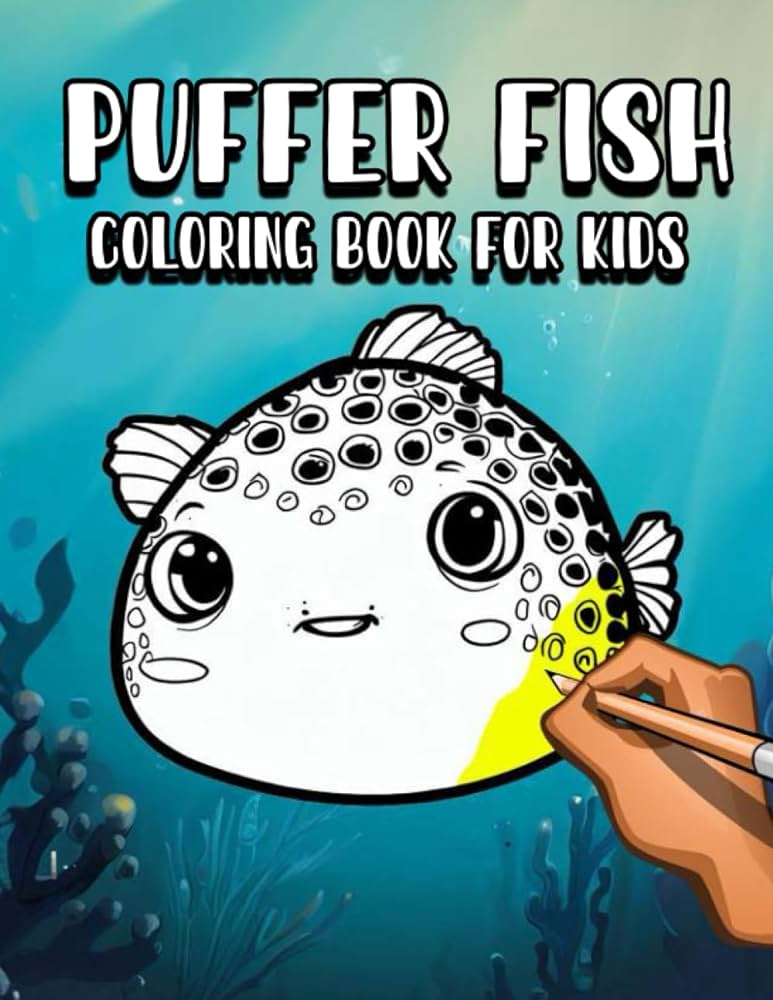 Puffer fish coloring book for kids hourak hourak books