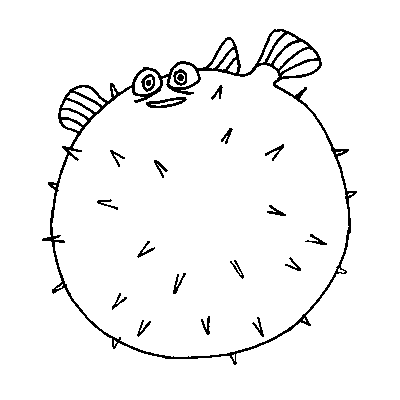 Puffer coloring page