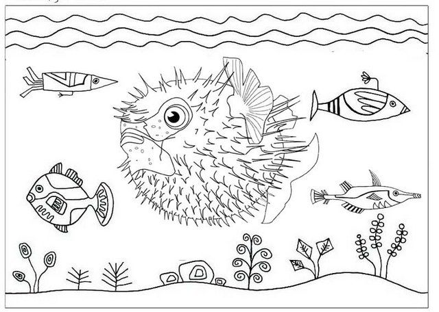 Fourteen cute puffer fish coloring pages for children fish coloring page coloring pages nemo coloring pages