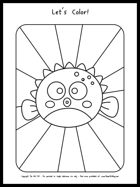 Cute puffer fish coloring page free printable download â the art kit