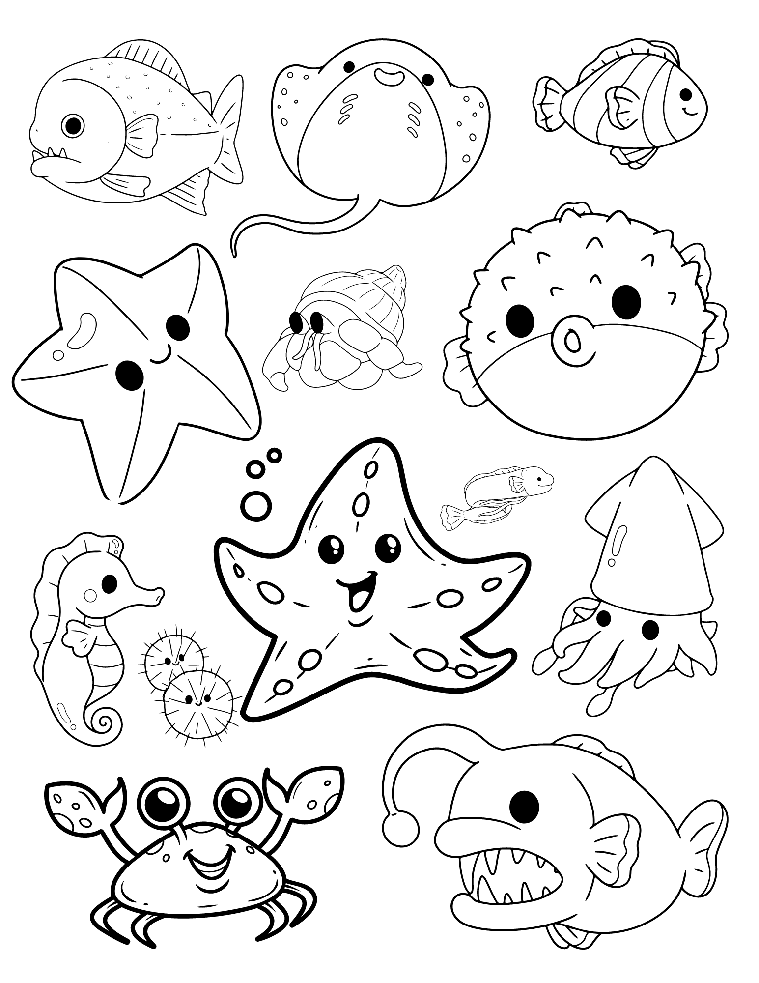 Fabulous fish coloring pages for kids and adults