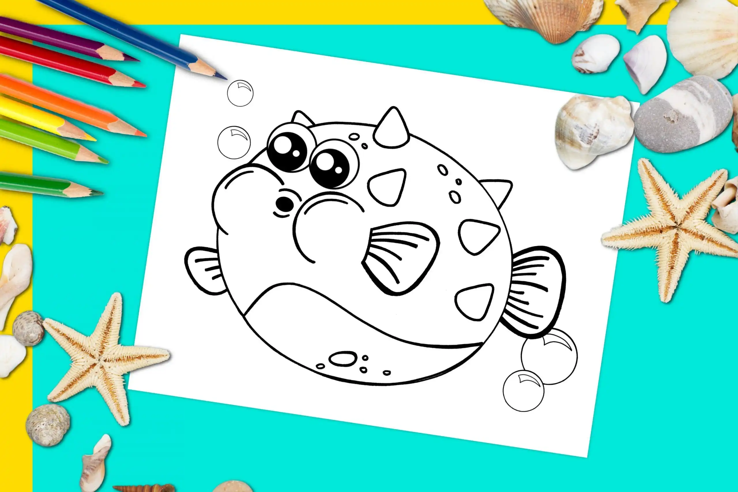 Free printable blowfish coloring page â simple mom project