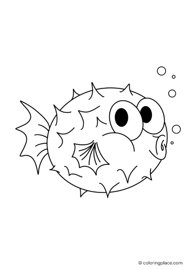 Puffer fish coloring place