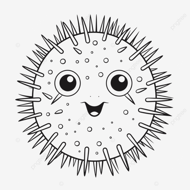 Image of a cute pufferfish coloring page outline sketch drawing vector fish drawing wing drawing ring drawing png and vector with transparent background for free download