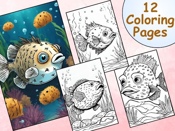 Puffer fish coloring pages fun and educational printables for kids teaching resources