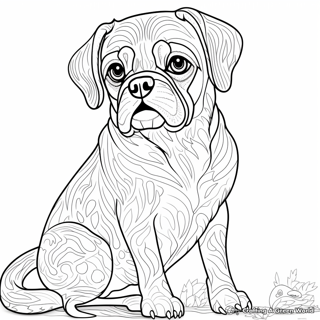 Adult pug coloring pages