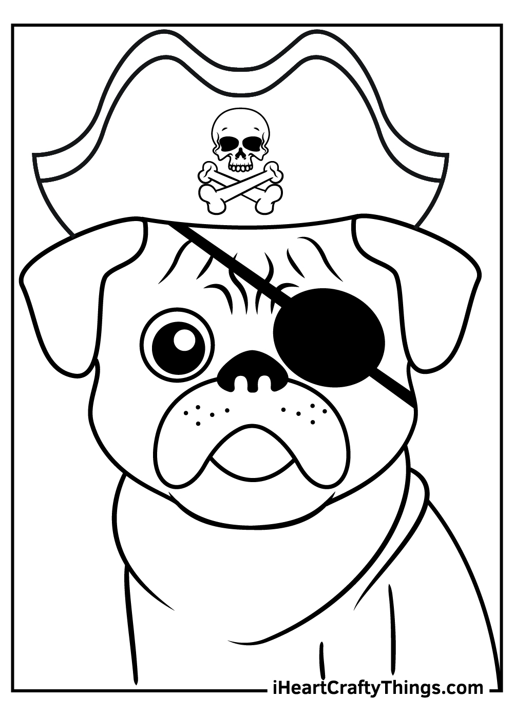 Pug coloring pages free printables