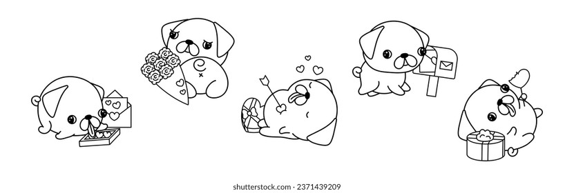 Pug coloring book images stock photos d objects vectors