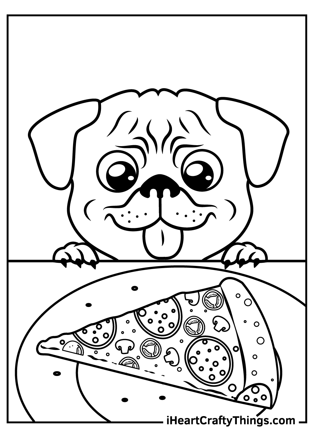 Pug coloring pages free printables