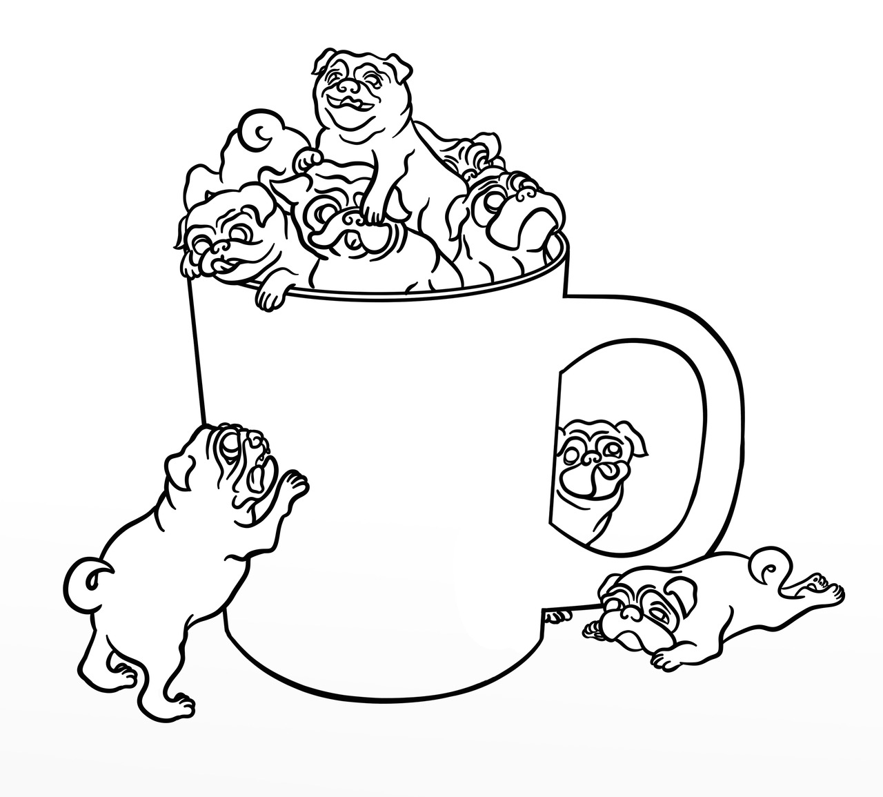 Pug coloring pages