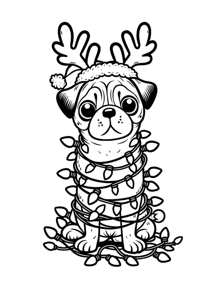 Free christmas dog coloring pages for kids