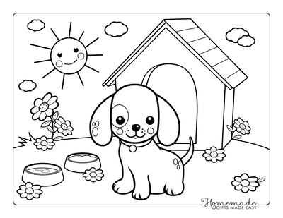 Free dog coloring pages for kids adults