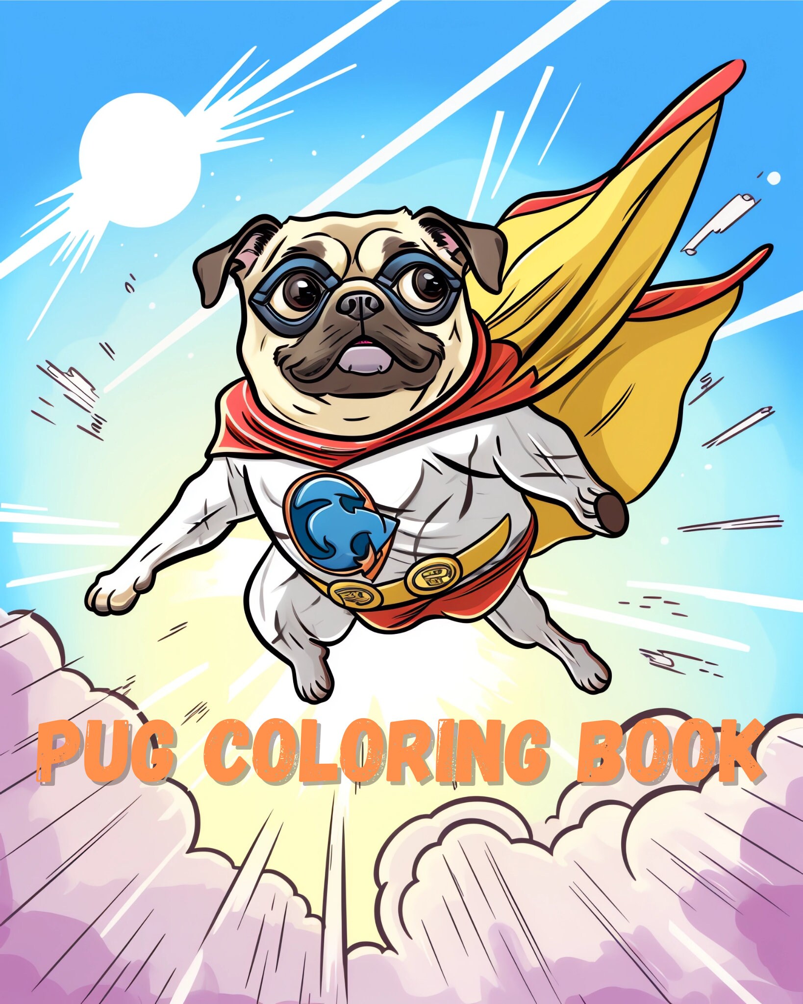 Adorable pug coloring book fun and relaxing digital designs for kids and adults printable pdf dog lovers art therapy instant download