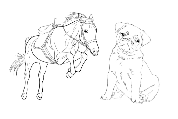 Create coloring pages about animals by artifex