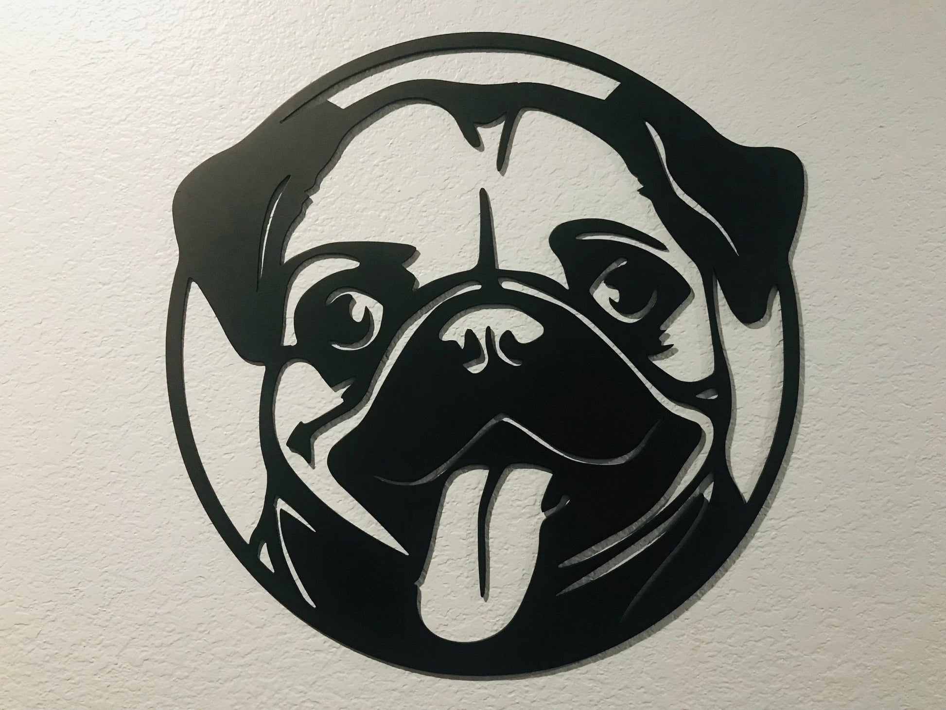 Dog face metal art