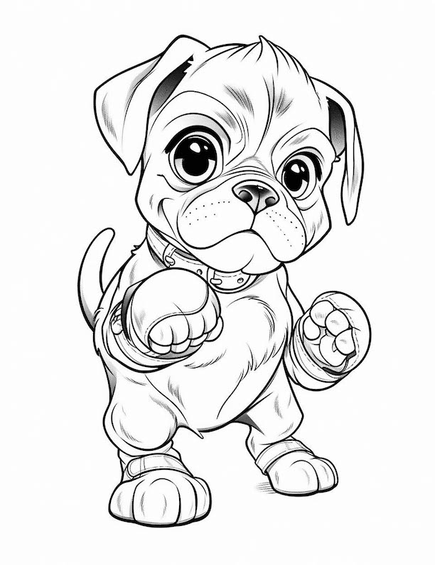 Dog coloring pages for kids and adults