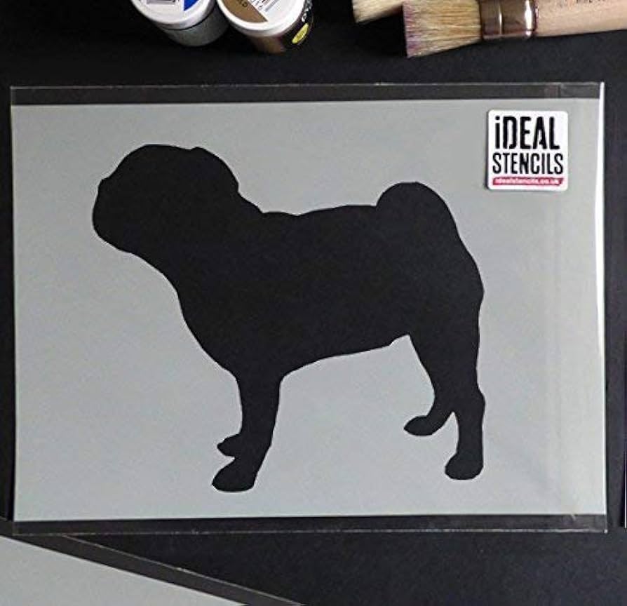 Pug dog stencil dog home decor craft stencil paint walls fabric furniture reusable ideal stencils ltd sxcm everything else