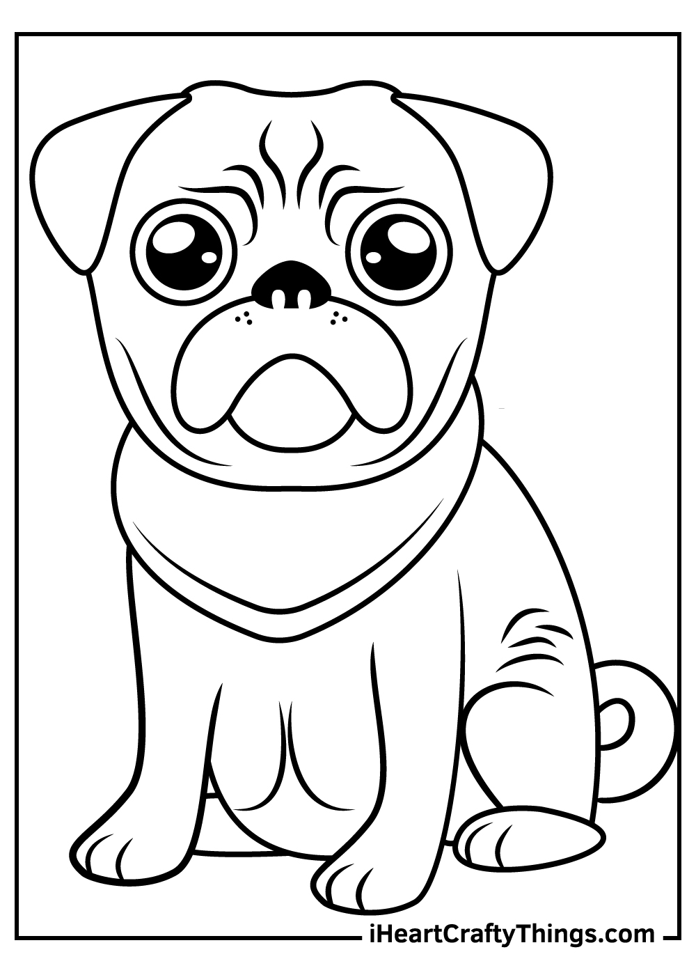 Pug coloring pages free printables