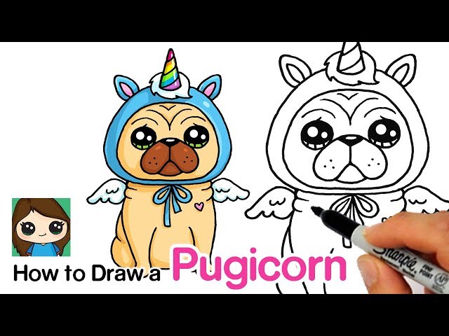 How to draw a pugicorn unipug pug unicorn