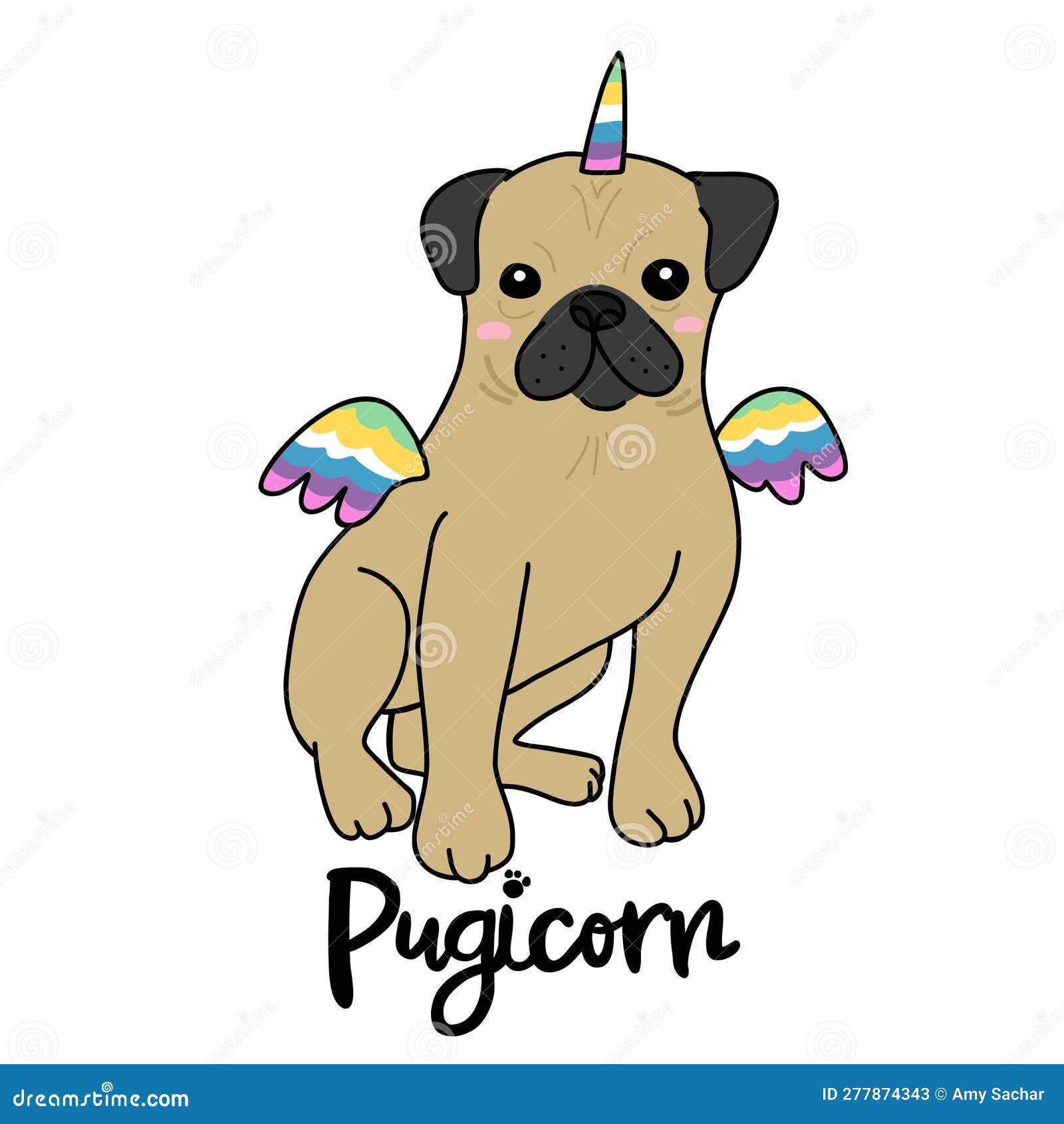 Pugicorn stock illustrations â pugicorn stock illustrations vectors clipart