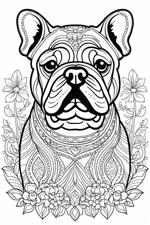 Bull dog for coloring art