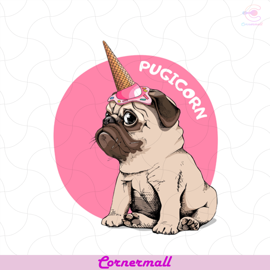 Adorable bulldog puppy pug ice cream svg trending svg pugi