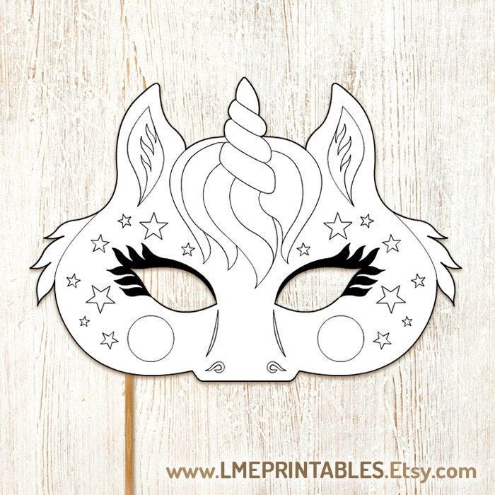 Diy unicorn coloring mask for halloween costume party games