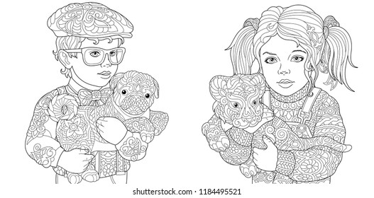 Pug coloring book images stock photos d objects vectors