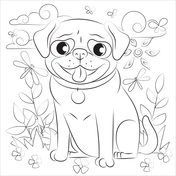 Pug dog coloring pages free coloring pages