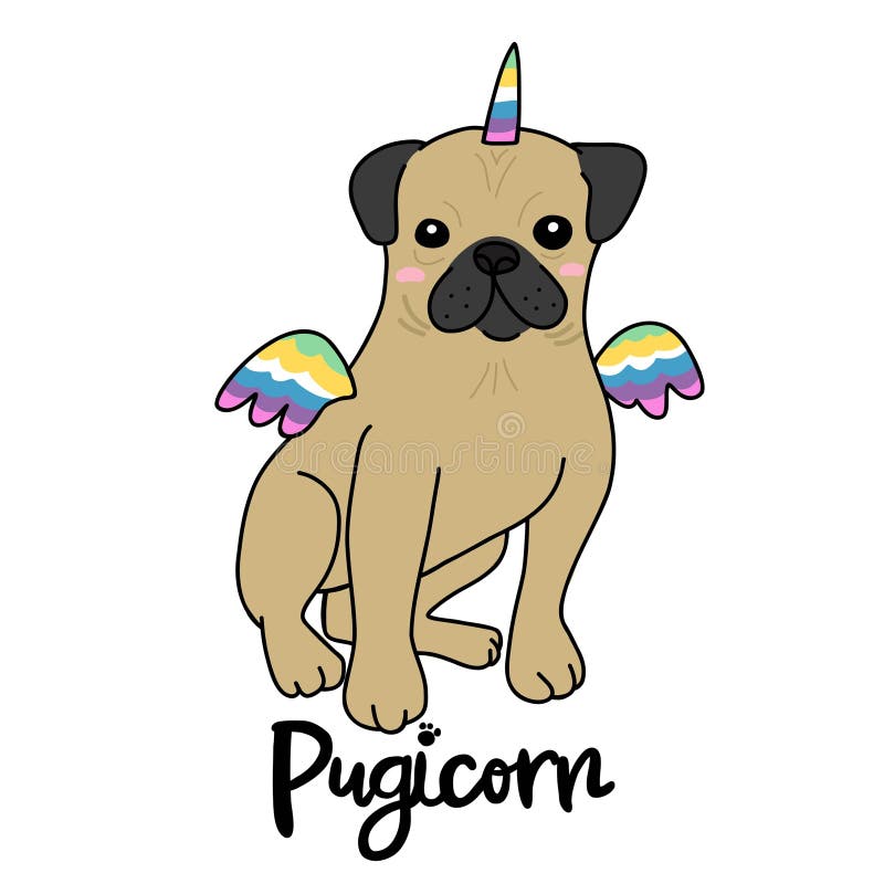 Pugicorn stock illustrations â pugicorn stock illustrations vectors clipart