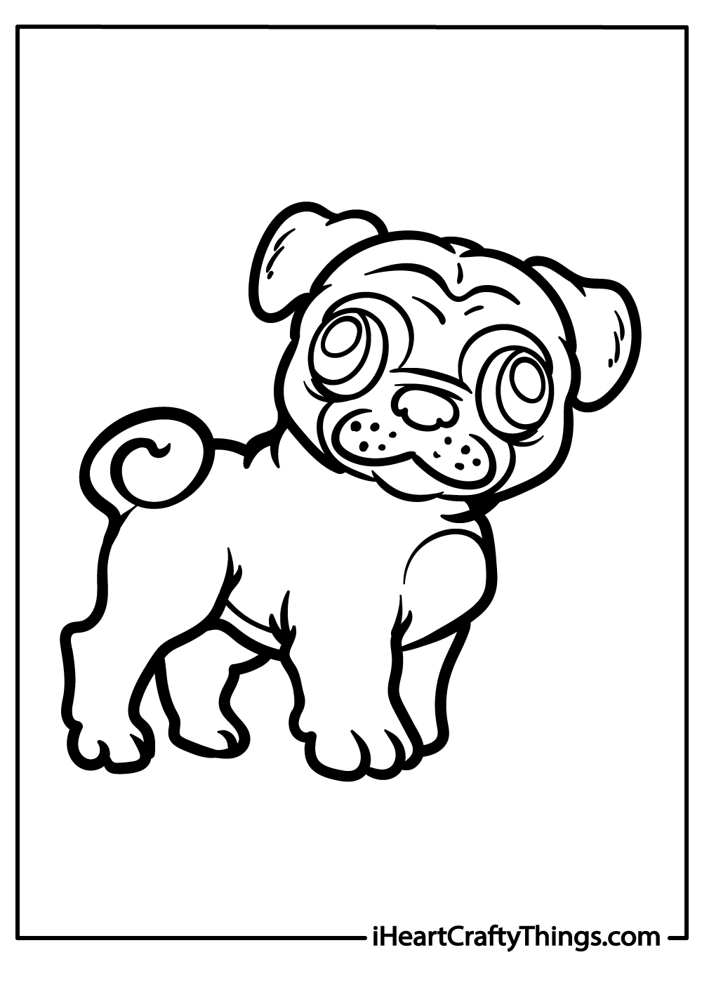 Pug coloring pages free printables