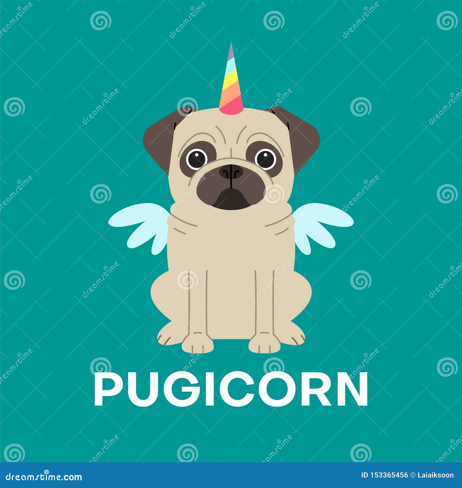 Pugicorn stock illustrations â pugicorn stock illustrations vectors clipart