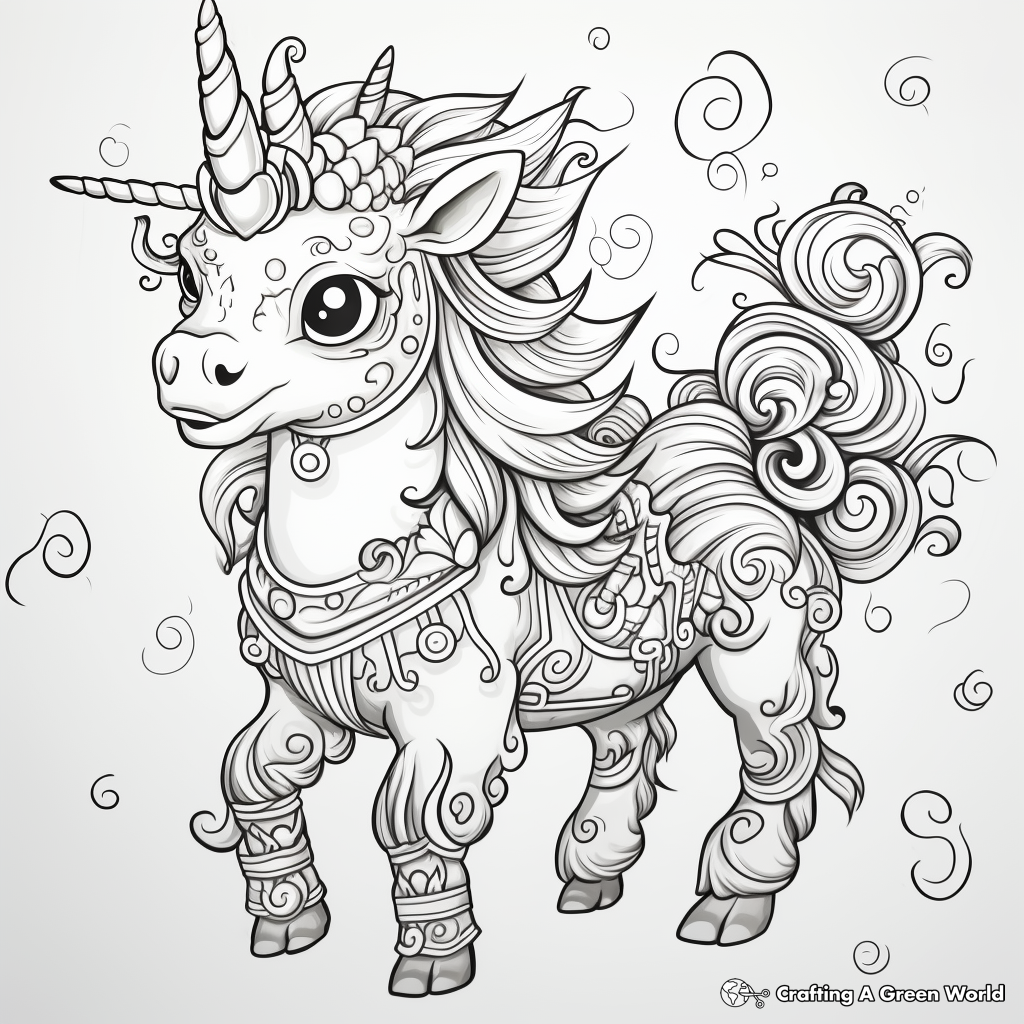 Pugicorn coloring pages