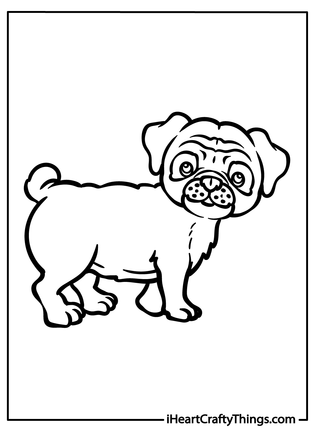 Pug coloring pages free printables