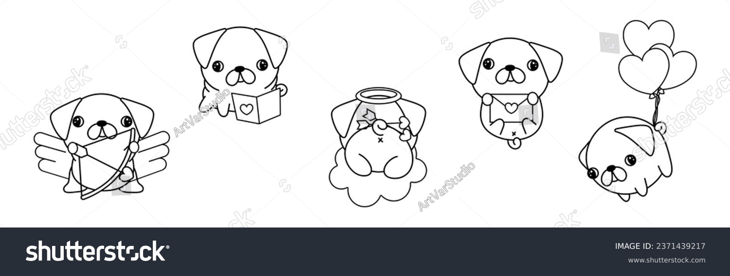 Pug coloring book images stock photos d objects vectors