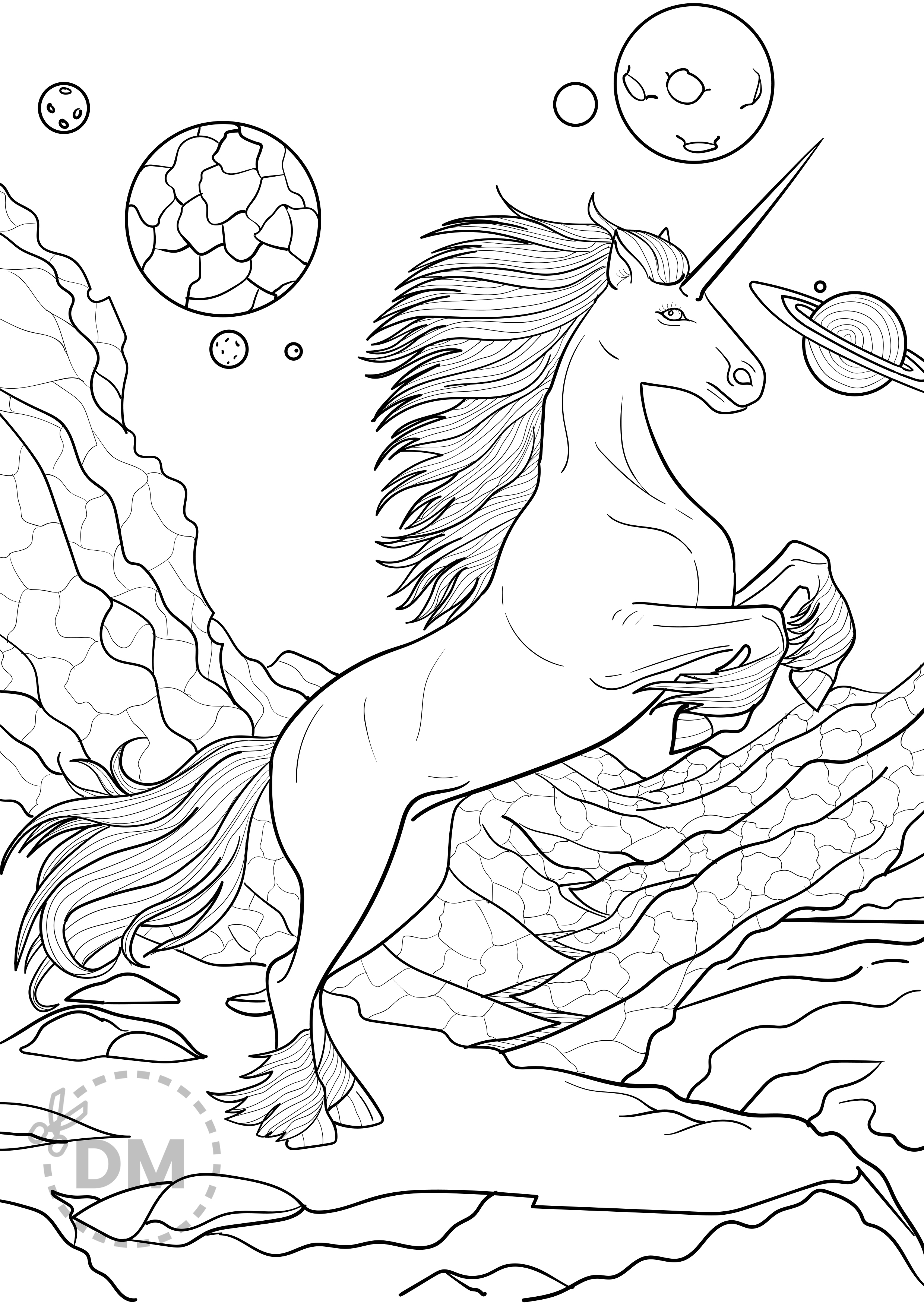 Pugicorn coloring pages