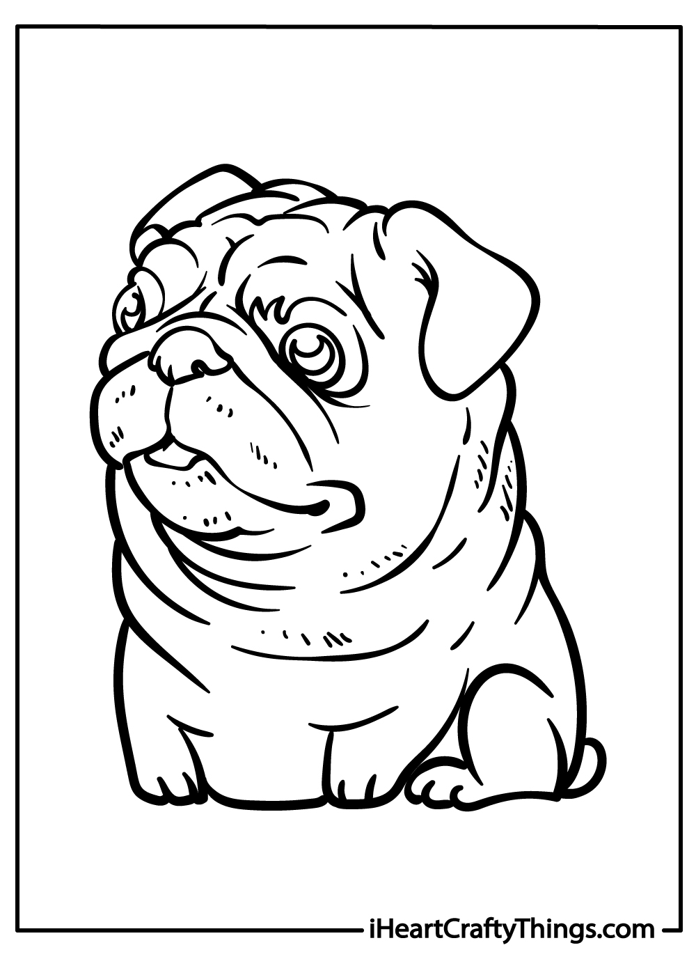 Pug coloring pages free printables