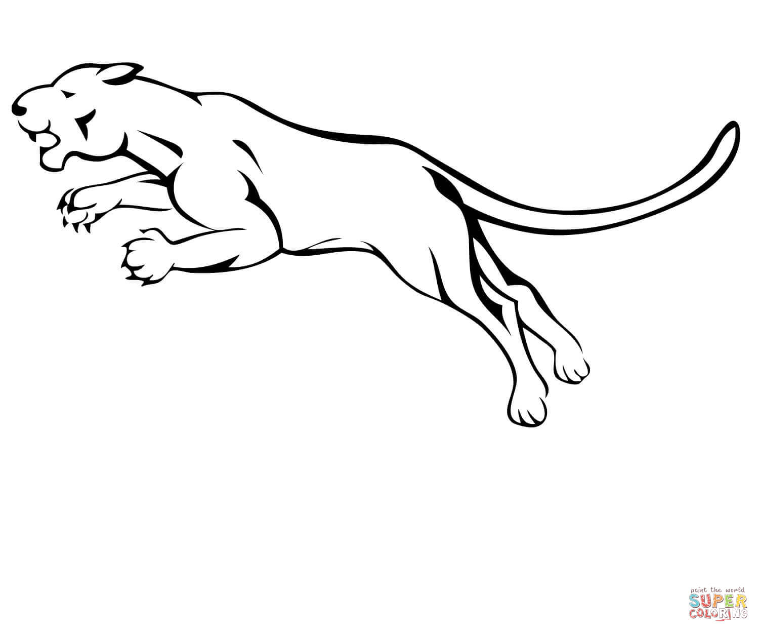 Attacking mountain lion coloring page free printable coloring pages