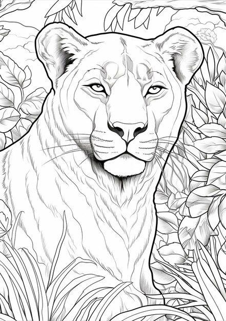 Page puma coloring book images