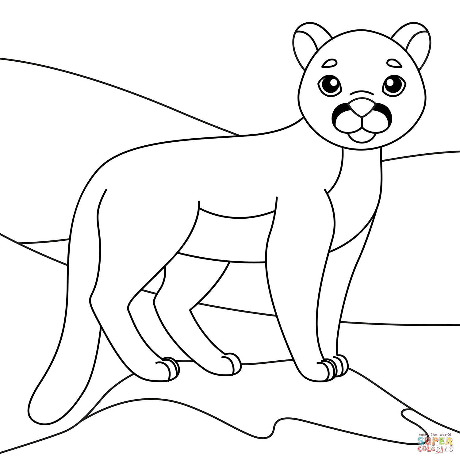 Cute puma coloring page free printable coloring pages