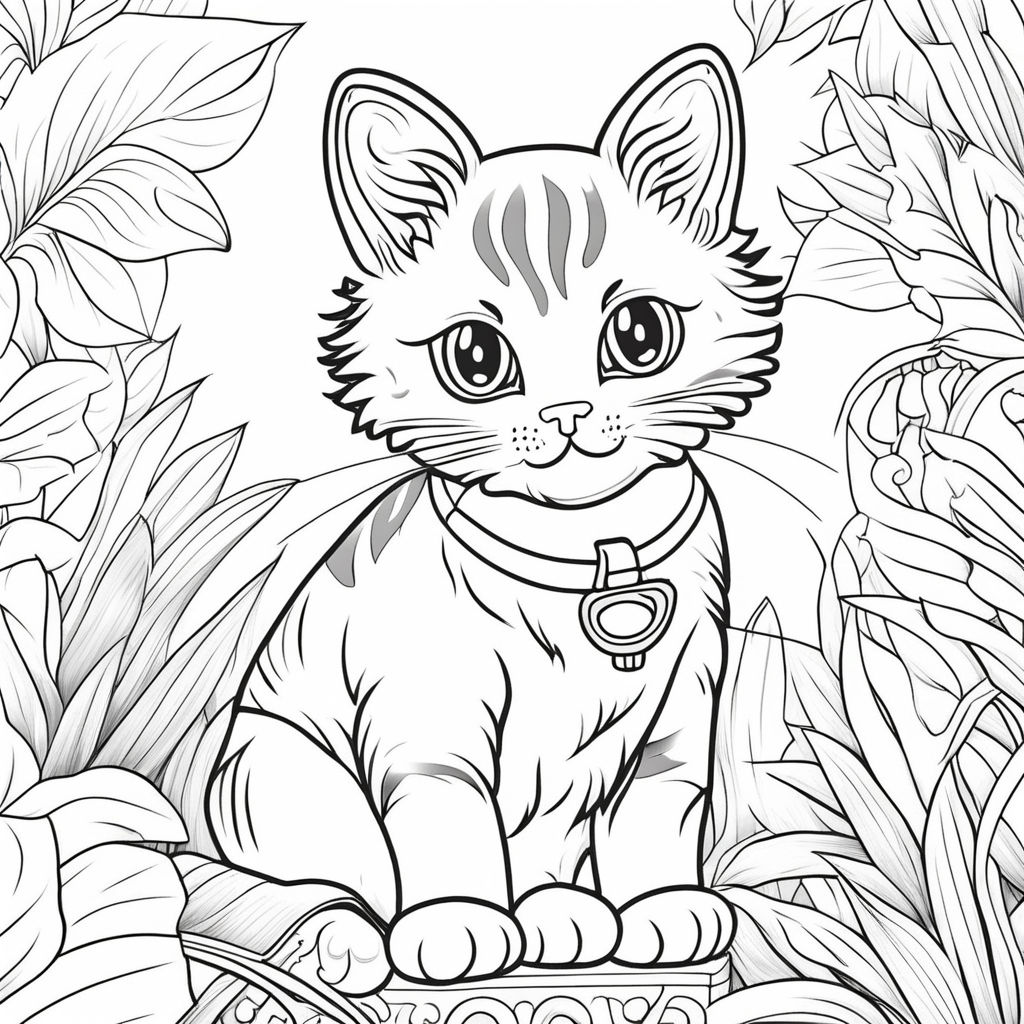 Crossed flora wild puma cub coloring page