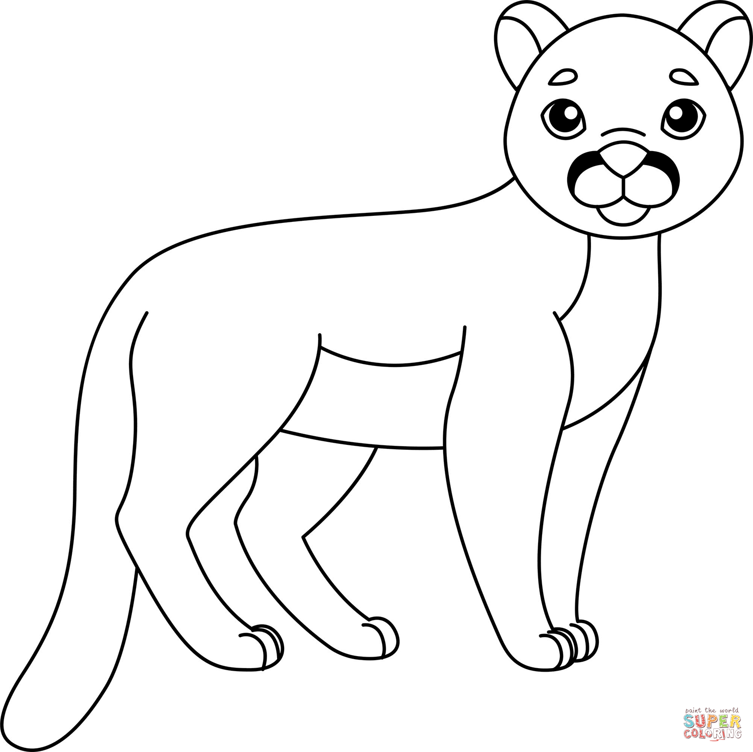 Cute puma coloring page free printable coloring pages