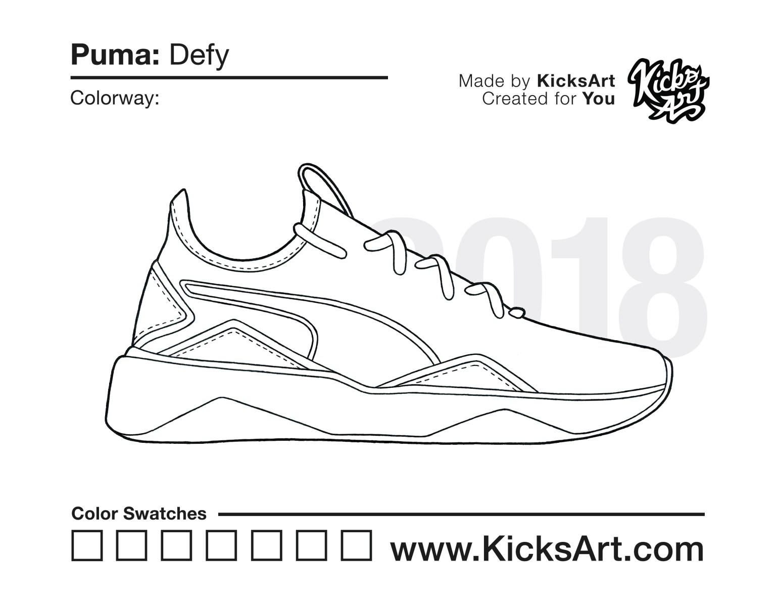 Puma defy sneaker coloring pages