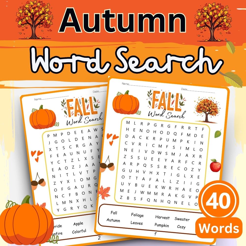Fall no prep bundle word search coloring pages acrostic poems and more made by teachers