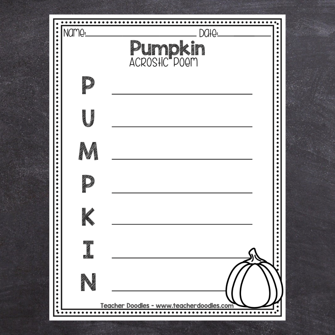 Pumpkin acrostic poem â teacher doodles