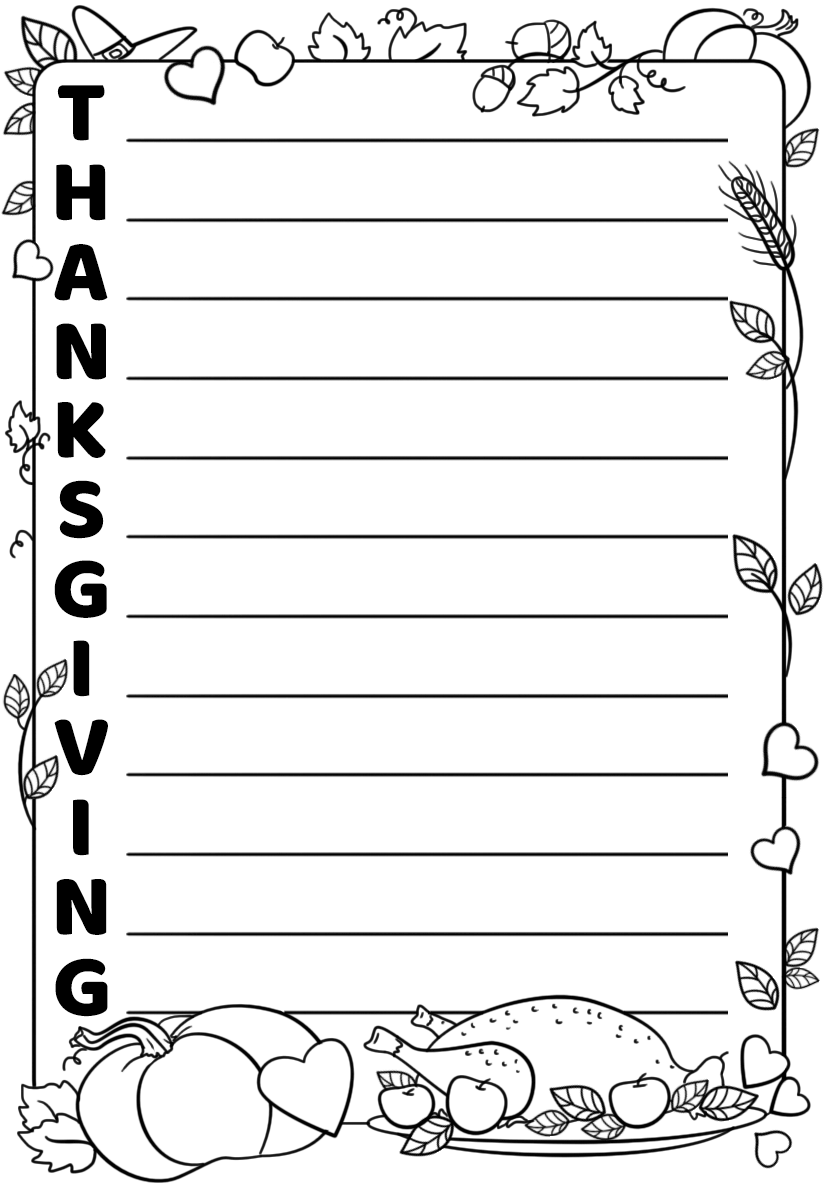 Thanksgiving acrostic poem template free printable papercraft templates