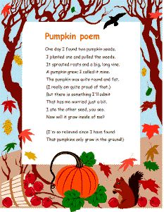 Pumpkin poem pumpkin life cycle pumpkin poem kids poems