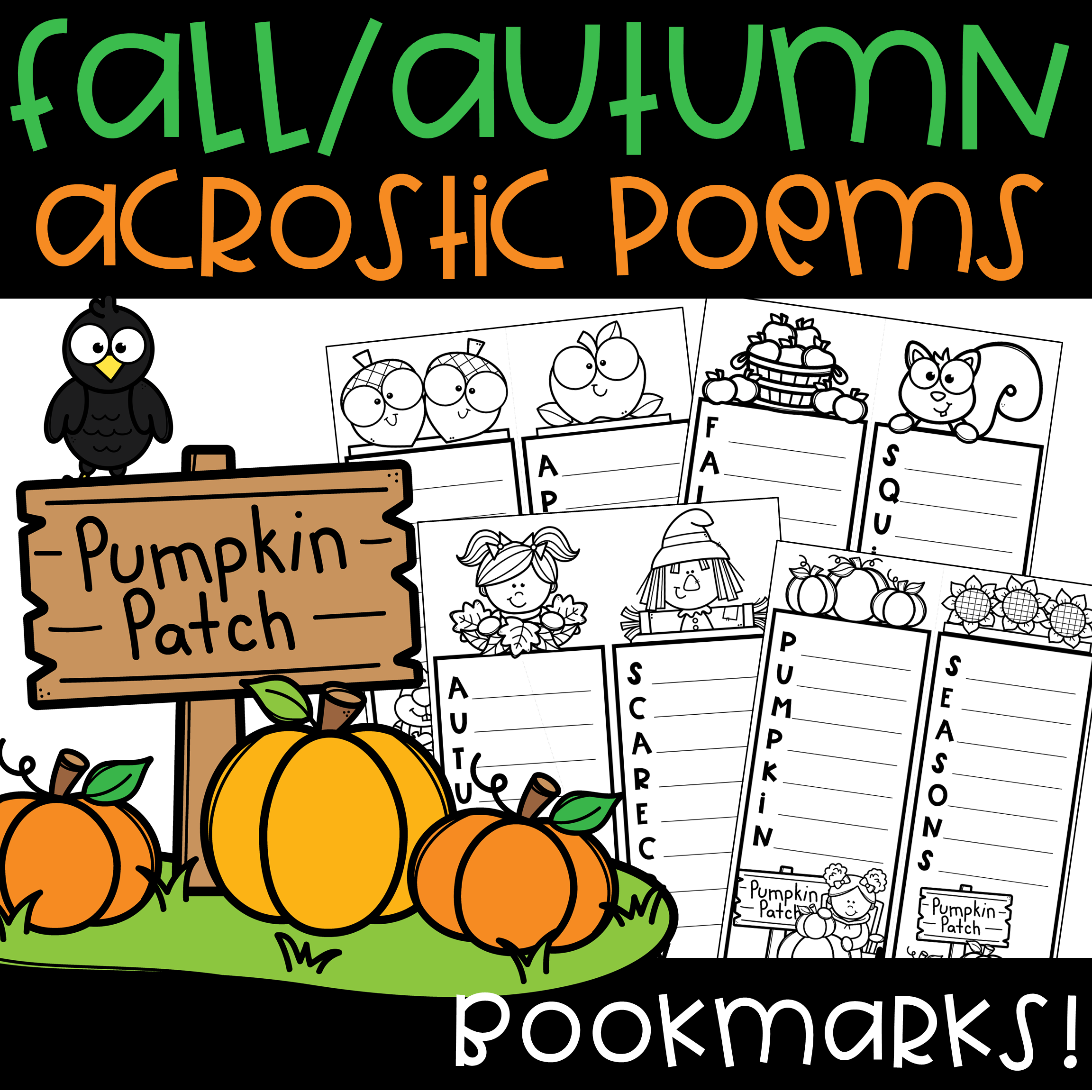 Fall acrostic poem bookmark autumn creative writing made by teachers
