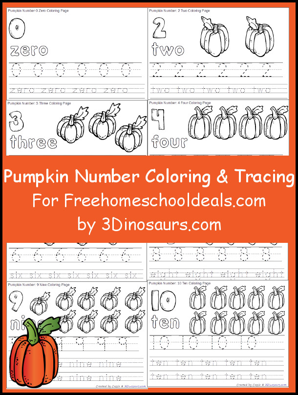 Free pumpkin trace and color set instant download